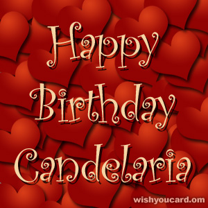 happy birthday Candelaria hearts card