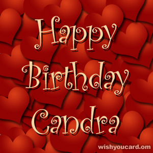 happy birthday Candra hearts card