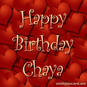 happy birthday Chaya hearts card