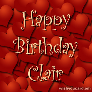 happy birthday Clair hearts card