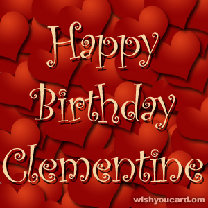 happy birthday Clementine hearts card