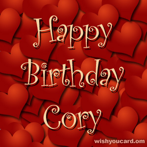 happy birthday Cory hearts card