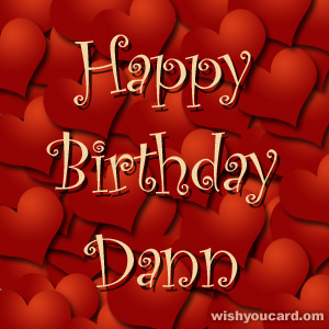 happy birthday Dann hearts card