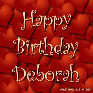 happy birthday Deborah hearts card