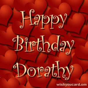 happy birthday Dorathy hearts card