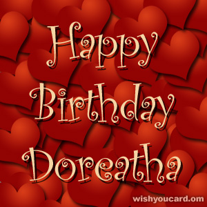 happy birthday Doreatha hearts card