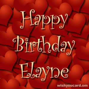 happy birthday Elayne hearts card