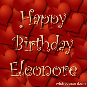 happy birthday Eleonore hearts card
