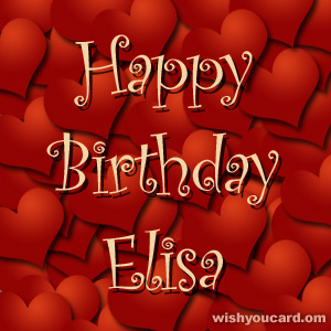 happy birthday Elisa hearts card