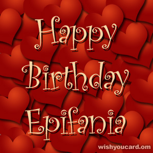 happy birthday Epifania hearts card