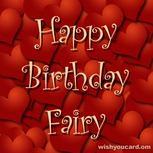 happy birthday Fairy hearts card