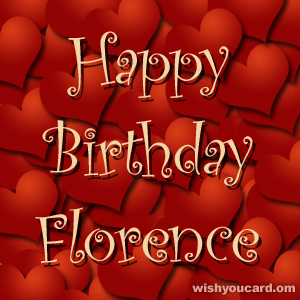 happy birthday Florence hearts card