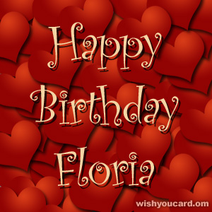 happy birthday Floria hearts card