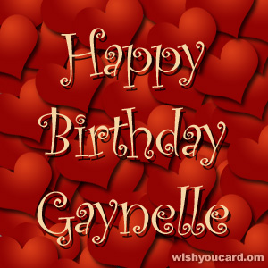 happy birthday Gaynelle hearts card