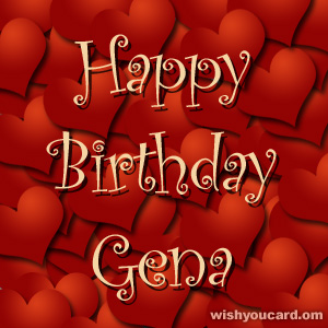 happy birthday Gena hearts card