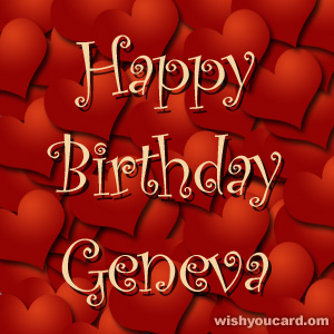 happy birthday Geneva hearts card