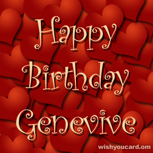 happy birthday Genevive hearts card