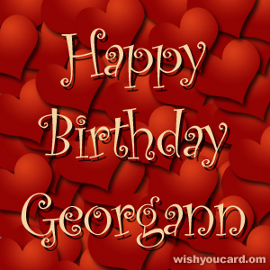 happy birthday Georgann hearts card