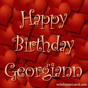 happy birthday Georgiann hearts card