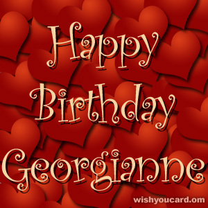 happy birthday Georgianne hearts card