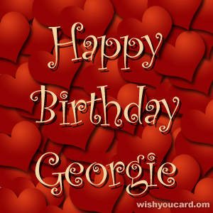 happy birthday Georgie hearts card