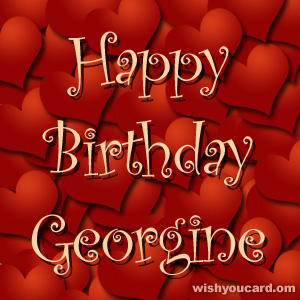 happy birthday Georgine hearts card