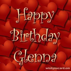 happy birthday Glenna hearts card