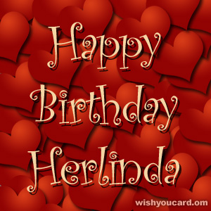 happy birthday Herlinda hearts card