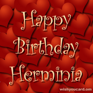 happy birthday Herminia hearts card