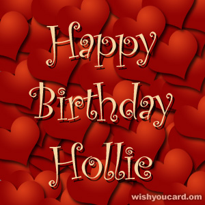 happy birthday Hollie hearts card
