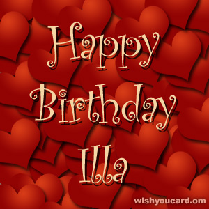 happy birthday Illa hearts card