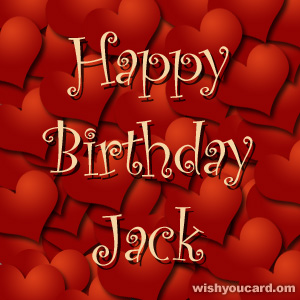 happy birthday Jack hearts card