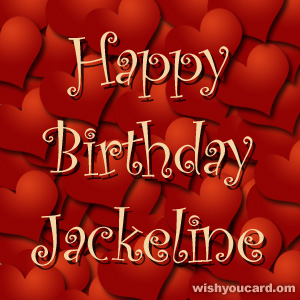 happy birthday Jackeline hearts card