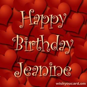 happy birthday Jeanine hearts card