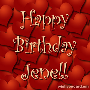 happy birthday Jenell hearts card