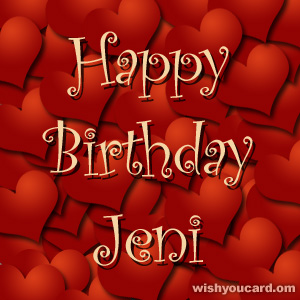 happy birthday Jeni hearts card