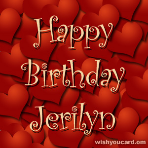 happy birthday Jerilyn hearts card