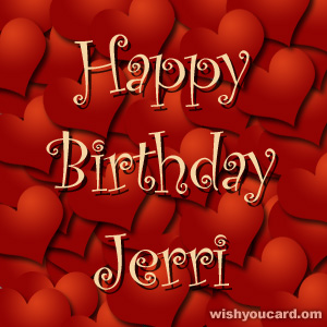 happy birthday Jerri hearts card