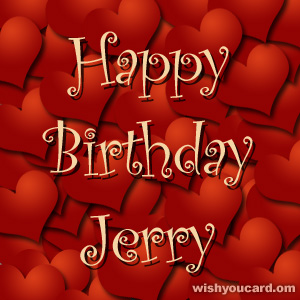 happy birthday Jerry hearts card