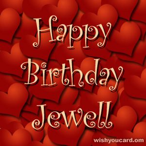happy birthday Jewell hearts card