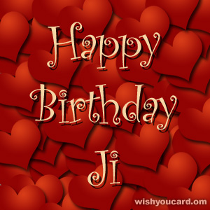 happy birthday Ji hearts card