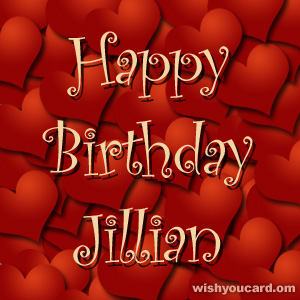 happy birthday Jillian hearts card