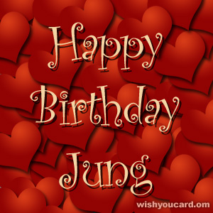 happy birthday Jung hearts card