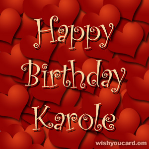 happy birthday Karole hearts card
