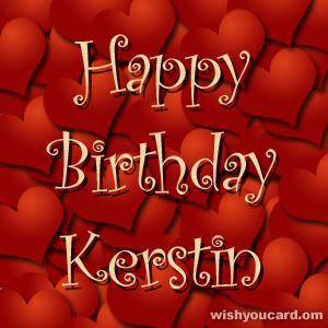 happy birthday Kerstin hearts card
