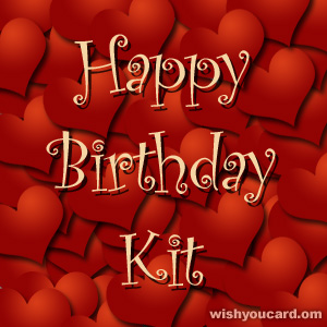 happy birthday Kit hearts card