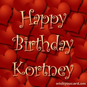 happy birthday Kortney hearts card