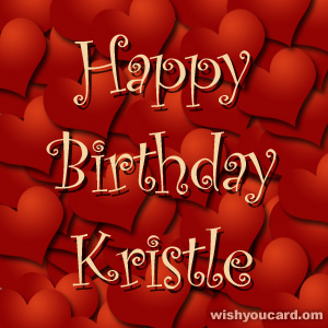 happy birthday Kristle hearts card