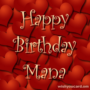 happy birthday Mana hearts card