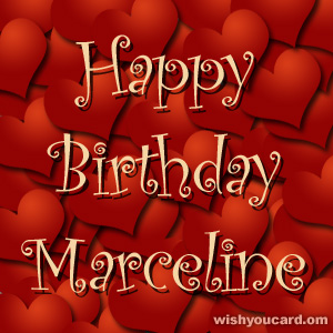 happy birthday Marceline hearts card